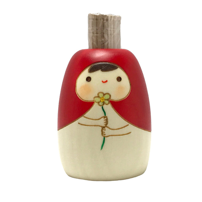 Usaburo Kokeshi Doll Made in Japan Slightly Wooden Toothpick Insert Red SP-1456_1