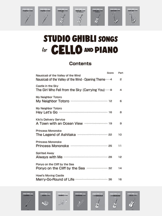 Studio Ghibli Songs for Cello and Piano English Version Paperback YAMAHA NEW_3