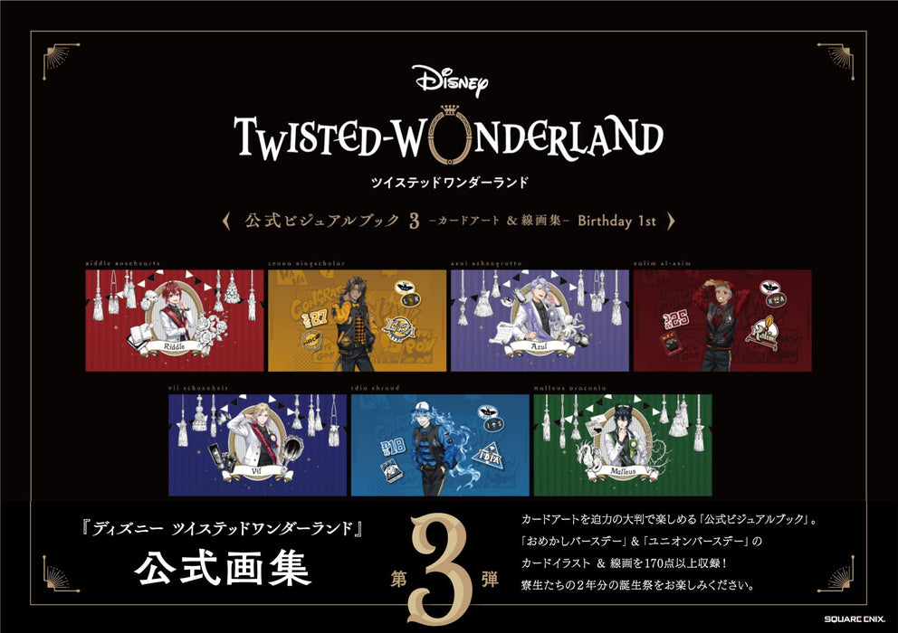 Disney Twisted Wonderland Official Visual 3 Card Line Art Collection Japanese_1