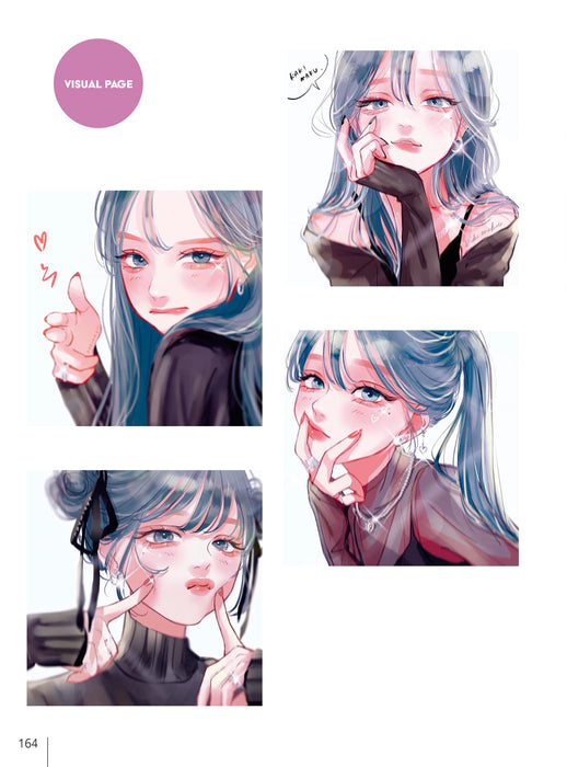 How to draw draw a girl's facial expression. Gestures, poses, emotions (Book)_7