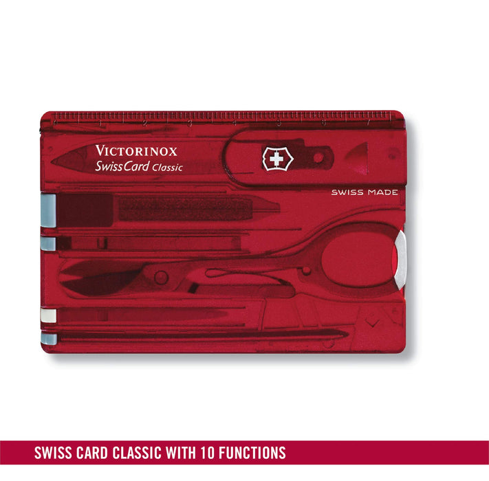 Victorinox Swiss Army Swiss Card Translucent Ruby 10 Multi Tools ‎0.7100.T NEW_2