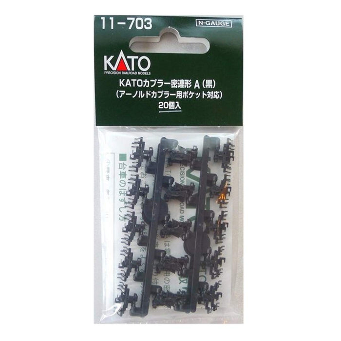 KATO N Gauge KATO Coupler Dense Series A Black 20 Pieces 11-703 Model Railroad_1