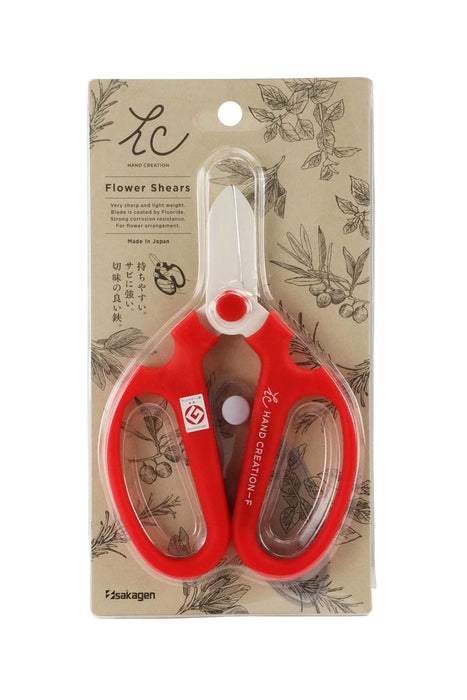 Sakagen Hand Creation-F Florist Scissors F-170 Red Carbon Steel Blade with Case_2