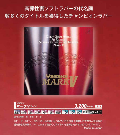 YASAKA Table Tennis Rubber MARK V B-10 90 Black M size 1.5mm Rubber Sponge NEW_2