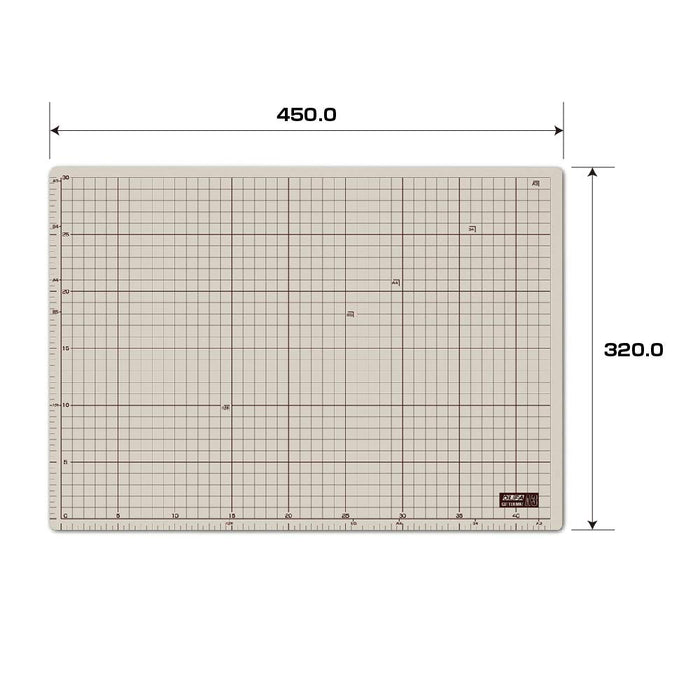 OLFA Safety Cutter Mat A3 size (320x450x2mm) 135B 1cm grid Soft Gray/Black NEW_3