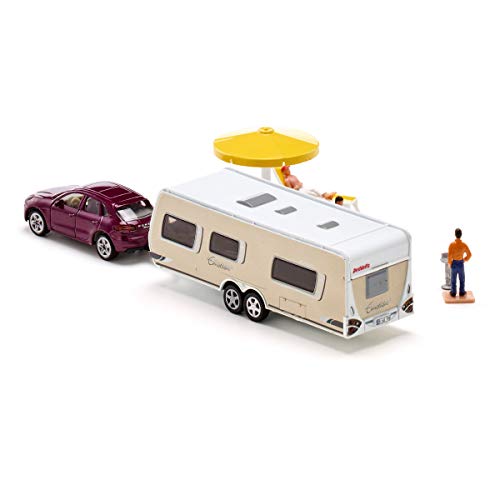 BorneLund SIKU Porsche Macan SUV with Caravan SK2542 Dieccast ABS Miniature Car_2