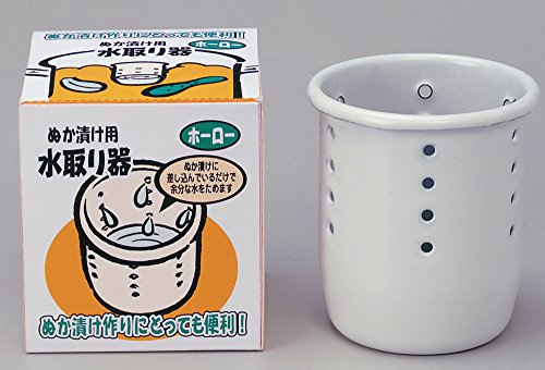 Takagi Metal Enamel water catcher for Rice bran pickles Container White NZ-MT_2
