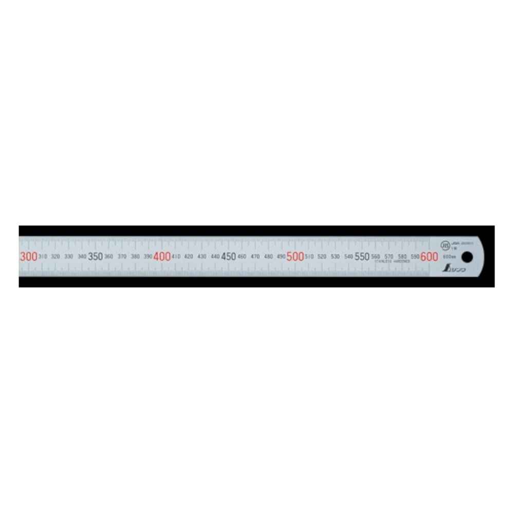 SHINWA SOKUTEI Straight Scale Ruler Silver 600mm 13021 Stainless Steel ...