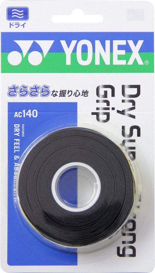 YONEX Tennis Badminton Grip Tape Dry Super Strong Grip 3 pieces AC140 Black NEW_1