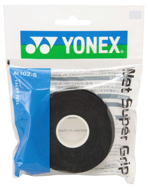 Yonex Wet Super Grip 5 rolls AC102-5-007 Tennis Badminton Racket Tape Black NEW_1