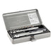TONE 1/4" Socket Wrench Set 6.35mm Hand Tool 11 Set 1850M Silver with Case NEW_3