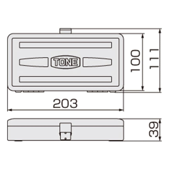 TONE 1/4" Socket Wrench Set 6.35mm Hand Tool 11 Set 1850M Silver with Case NEW_5