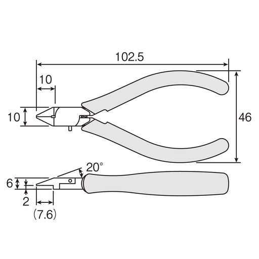 HOZAN MINI DIAGONAL CUTTER Coil spring equipped N-34 for Thin copper wire NEW_2