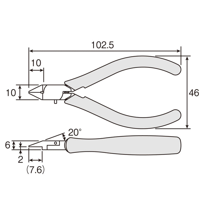 HOZAN MINI DIAGONAL CUTTER Coil spring equipped N-34 for Thin copper wire NEW_2
