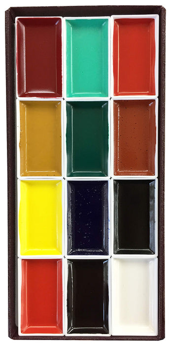 Kissho Gansai Tambi Watercolor Jananese Art Paint Set of 12 Colors Water Proof_1