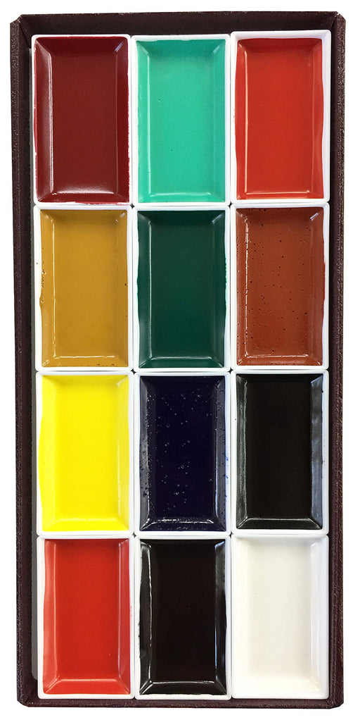 Kissho Gansai Tambi Watercolor Jananese Art Paint Set of 12 Colors Water Proof_1
