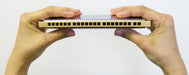 TOMBO harmonica 22 holes for education 1222 Key C Classic Style Silver Yellow_3