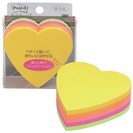 3M Post-it Sticky Notes cut cube Heart 5-color 72x72mm 225 sheets x 1 pat CC-31_1