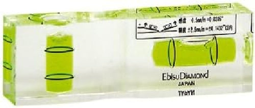 Ebisu diamond flat-type level EDFL Standard Style L75xH25xD15mm No-Magnets NEW_1