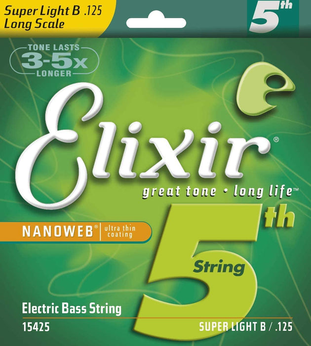 Elixir Base Strings NANOWEB Nickel for 5 Strings Bass Long Scale .125 #15425 NEW_1