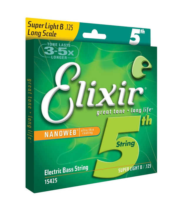 Elixir Base Strings NANOWEB Nickel for 5 Strings Bass Long Scale .125 #15425 NEW_3