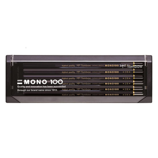 TOMBOW MONO 100 2B Luxury Pencils 1 dozen 12-piece MONO-1002B in Resin Case NEW_1