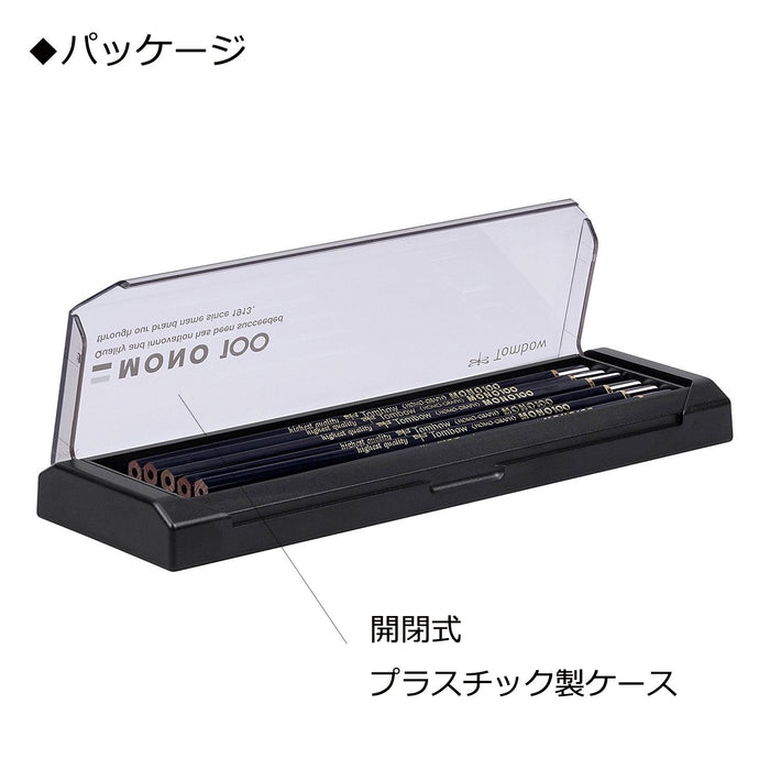 TOMBOW MONO 100 2B Luxury Pencils 1 dozen 12-piece MONO-1002B in Resin Case NEW_4