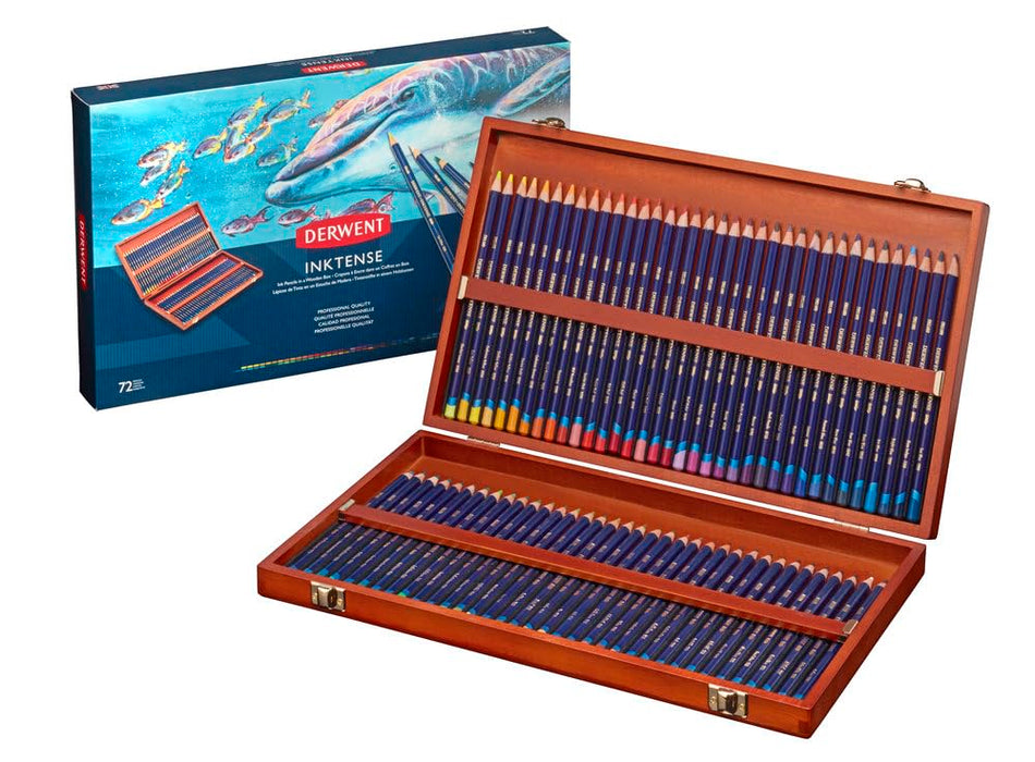Derwent watercolor pencils ink Tense pencil Set of 72 colors w/ wood box 2301844_1