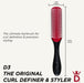Denman Curly Hair Brush D3 Black & Red 7 Row Styling Brush 210mm ABS Resin NEW_2