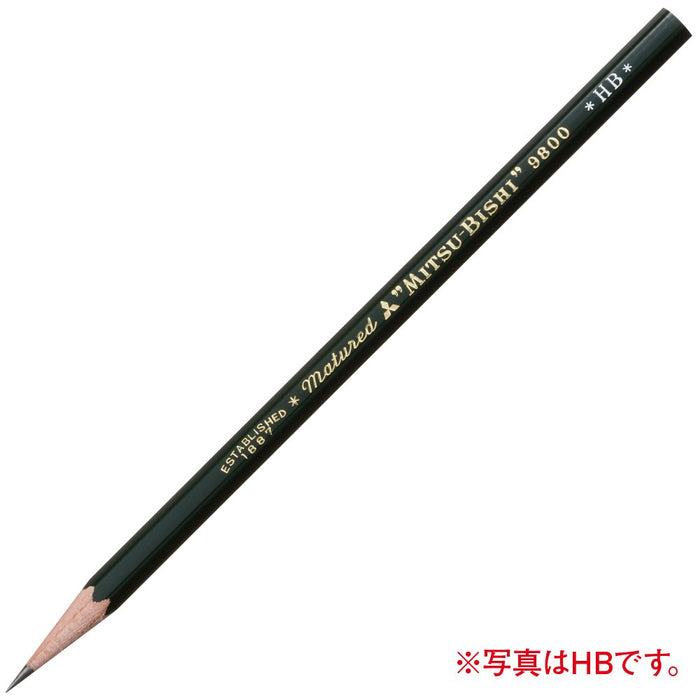 Mitsubishi Pencil 9800 F 1 dozen (12 psc) K9800F Hexagonal Wooden shaft NEW_2