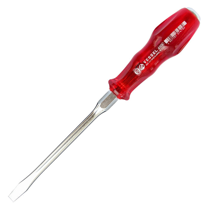 VESSEL Tang-Thru Power Grip Screwdriver NO.4500 -8×150 Made in Japan Red NEW_1