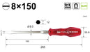 VESSEL Tang-Thru Power Grip Screwdriver NO.4500 -8×150 Made in Japan Red NEW_2