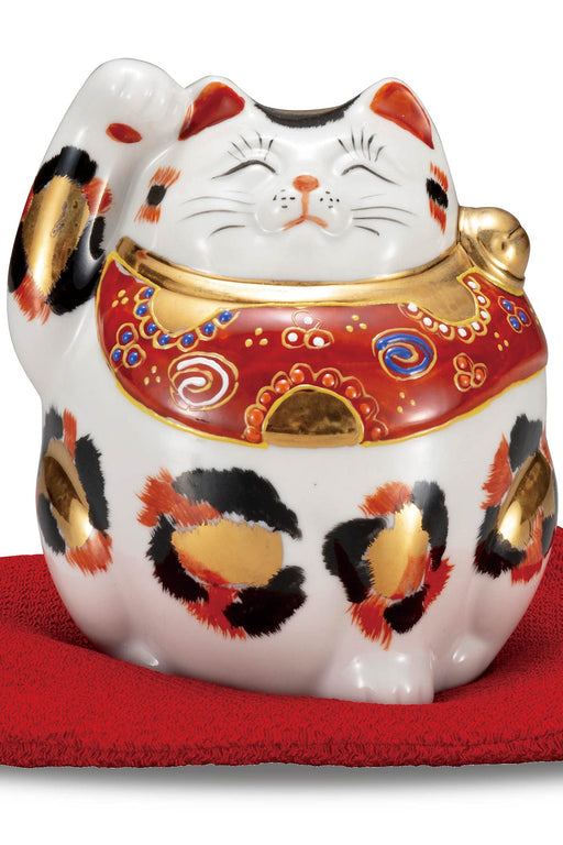 Japanese Maneki Neko Right Hand Lucky Cat Kutani Ceramic Figure Gold Calico cat_1