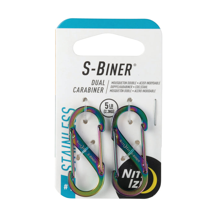 NITEIZE Size #1 S-Biner Dual Spring Gate Carabiner Spectrum Set of 2 ‎SB1-2PK-07_1
