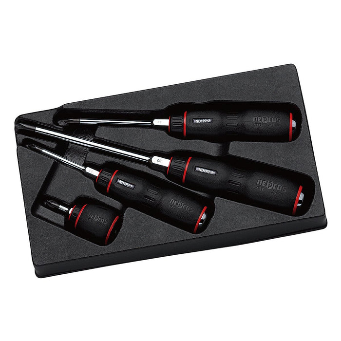 NEPROS PLASTIC GRIP SCREWDRIVER PHILLIPS SET NTD1P04 MADE IN JAPAN Magnetic Tip_1