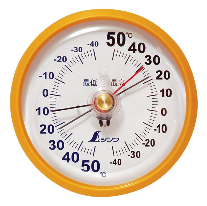 SHINWA Thermometer Temperature Hygrometer White D-9 Round 72715 Battery Powered_1