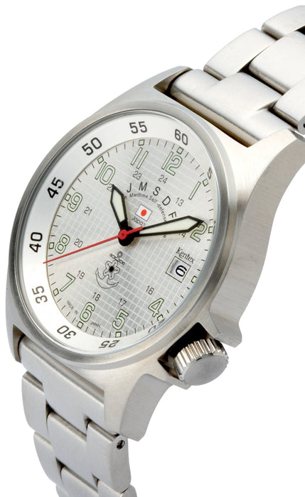 KENTEX Watch JMSDF Silver Metal Marine S455M-11 Men's Stainless Steel Band NEW_2