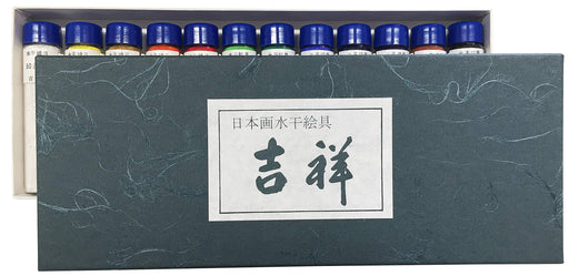 Kissho Japanese painting paint Set of 12-colors in water-dried paint bottle 2-2_2
