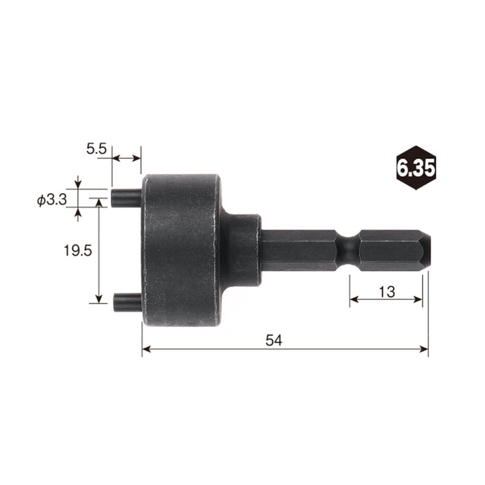 VESSEL A202050P Pin wrench for 100mm disc nut Black Metal 54mm 35g Manual NEW_2