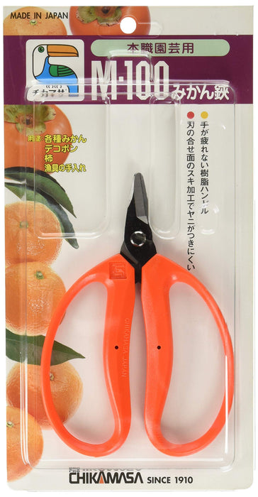 CHIKAMASA Citrus Harvesting Scissors Large 145mm M-100 Carbon Steel Blade NEW_2