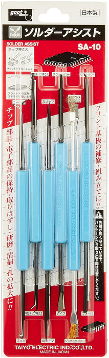 goot SA-10 SOLDER IRON ASSIST Tool Set of 6 pieces 180mm Made in Japan 60g NEW_2