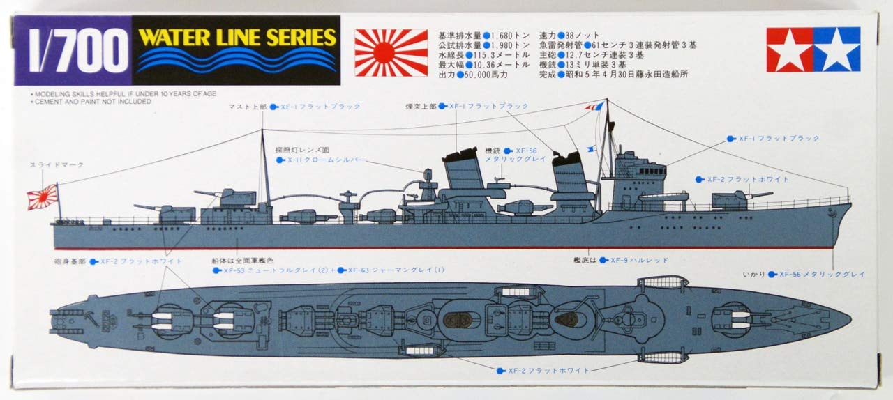 Tamiya 1/700 IJN Destroyer Ayanami Model Kit 31405 Waterline Series No.405 NEW_2