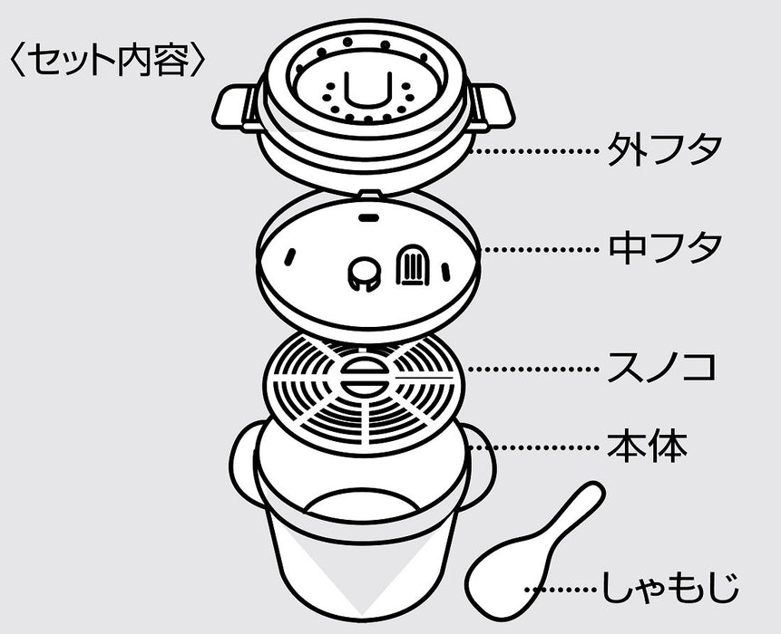 Skater Rice maker 1-go basic 09 UDG1 Made in Japan Microwave Rice Cooker NEW_4