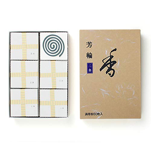 Shoyeido Incense Horin Nijo Swirl Type Economical 60 pieces Sandal Wood NEW_1