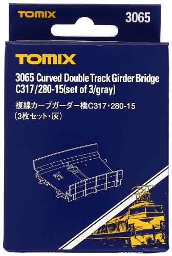 Tomix 3065 Curved Double Track Girder Bridge C317/280-15 3pcs Gray N gauge 3065_1