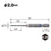 VESSEL cushion drill  Drill bit 2.0mm AMD-2.0 high speed steel L82mm Spiral NEW_2
