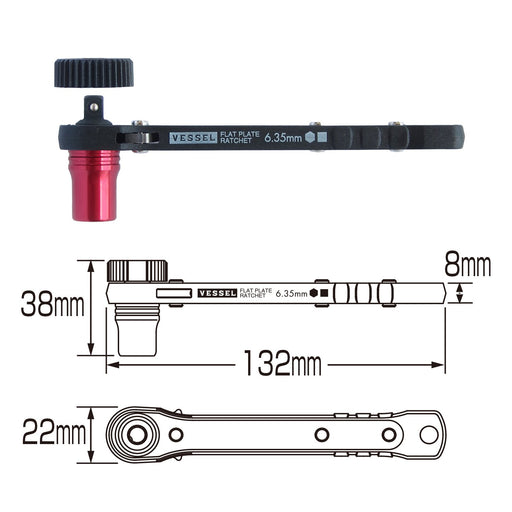 VESSEL TX-12MC Plate Rachet Driver/ Magnetic Screw Catcher 10 screws TORX NEW_2