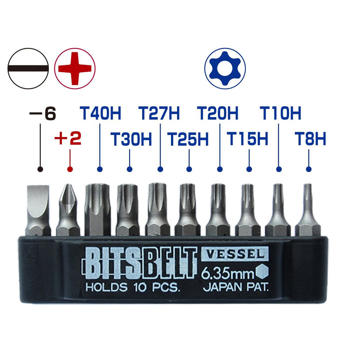 VESSEL TX-12MC Plate Rachet Driver/ Magnetic Screw Catcher 10 screws TORX NEW_3