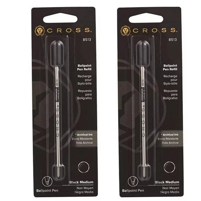CROSS Ballpoint Pen Refills Set of 6 Refills Box Black Ink Medium Point 8513 NEW_1