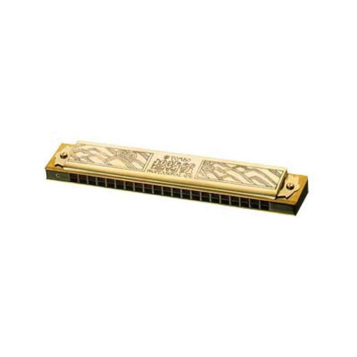 TOMBO No.1921Am Super Deluxe Tremoro 21 Hole Harmonica Gold Plate MADE IN JAPAN_1